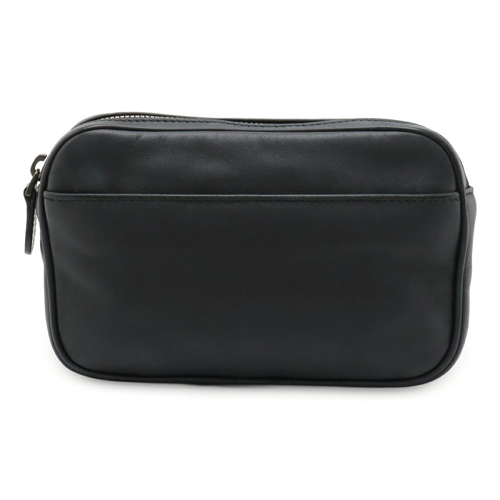 BOTTEGA VENETA Intrecciato Waist Bag Body Pouch Leather Black